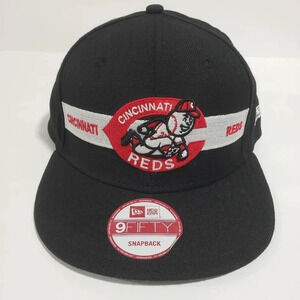 Cincinnati Reds Mens Black/Green New  Era 9FIFTY Sapback Hat
